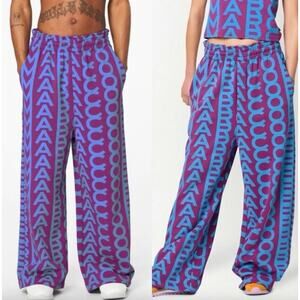 Marc Jacobs Monogram Oversized Track Pants Sweatpants Purple Logo Wide XS NWT